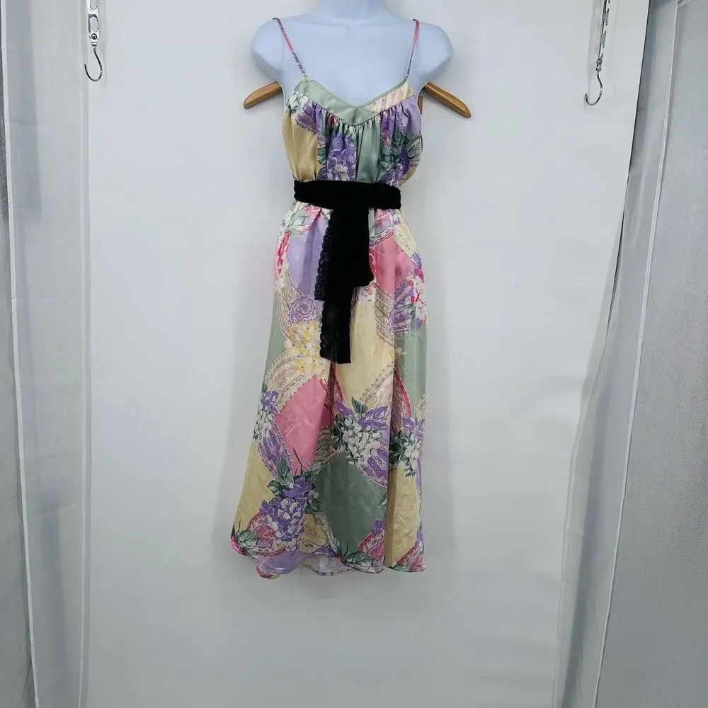 1960’s Vintage Mary McFadden House Dress‎ Kaftan Muu Muu Floral Print size M